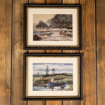 Quiet Waters Framed Canoe Print Set of 2