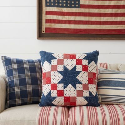 Quilted Americana Throw Pillow