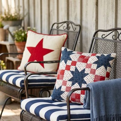 Quilted Americana Throw Pillow