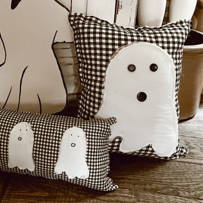 Quilted Halloween Ghost Accent Pillow