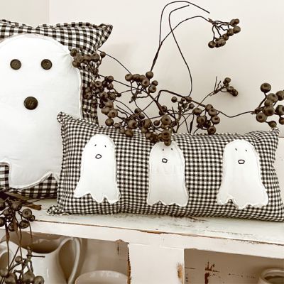 Quilted Halloween Ghost Lumbar Pillow