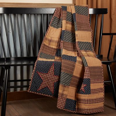 Quilted Patriotic Patchwork Throw