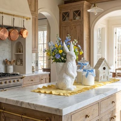 Rabbit Figure with Backpack Planter