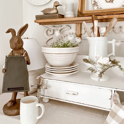 Rabbit Holding Chalkboard Figurine