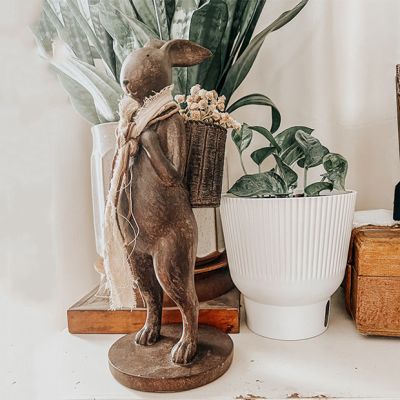 Rabbit Statue With Basket Backpack