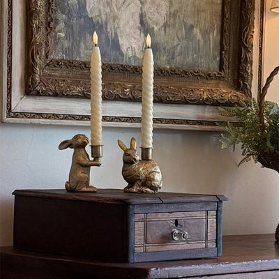 Rabbit Taper Candle Holder Set of 2