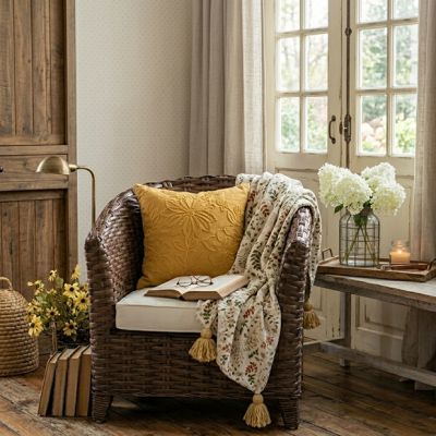 Rattan Barrel Chair With Cushion