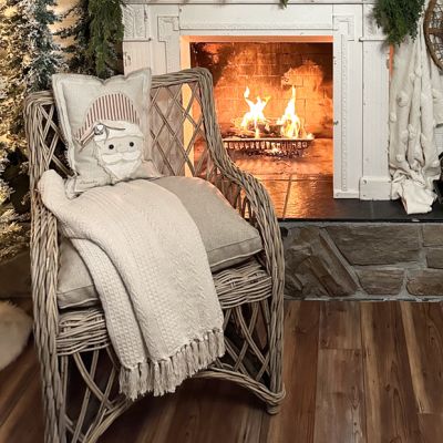 Rattan Lattice Accent Chair With Cushion