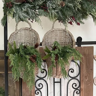 Rattan Wall Basket With Handles
