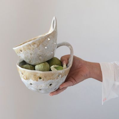 Reactive Glaze Colander Set of 2