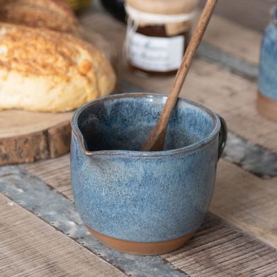 Reactive Glaze Handled Stoneware Batter Bowl