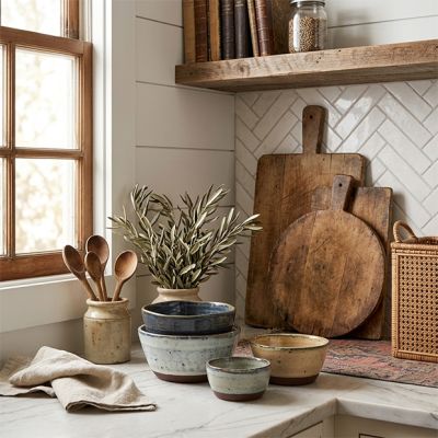 Reactive Glaze Serving Bowl Set of 4