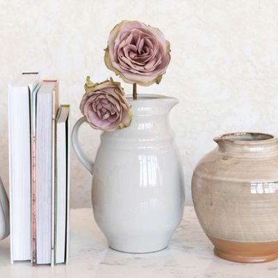 Reactive Glaze Stoneware Pitcher Vase