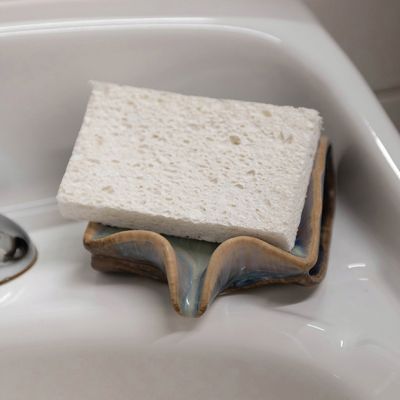 Reactive Glaze Stoneware Sponge Holder Set of 2