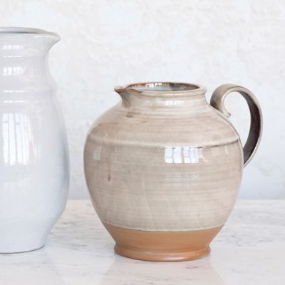 Reactive Glaze Stoneware Urn Pitcher