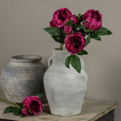 Real Touch Dark Pink Peony Stem