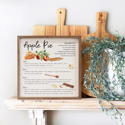 Recipe Apple Pie White Wall Art
