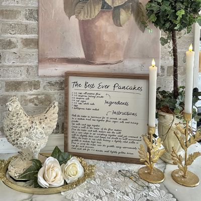 Recipe Best Ever Pancakes White Framed Wall Decor