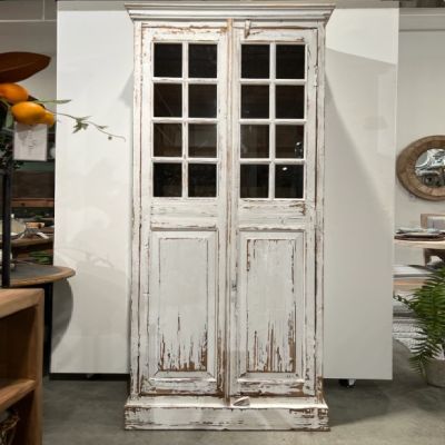 Reclaimed Pine Rustic Pantry Cabinet