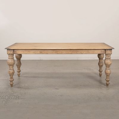 Reclaimed Pine Turned Leg Dining Table