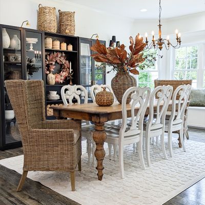Reclaimed Pine Turned Leg Dining Table