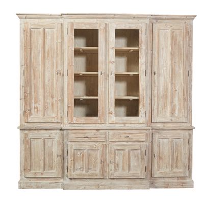 Reclaimed Pine Whitewashed Display Cabinet