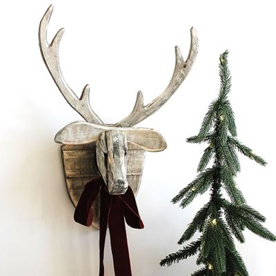 Reclaimed Wood Deer Head Wall Decor