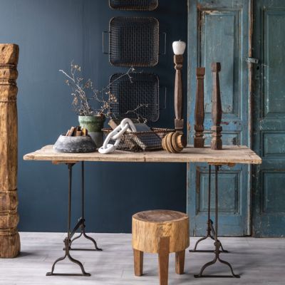 Reclaimed Wood Top Tent Table