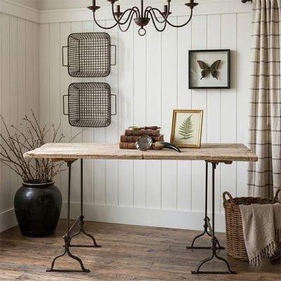 Reclaimed Wood Top Tent Table