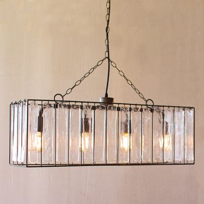 Rectangle Glass Pane Pendant Light