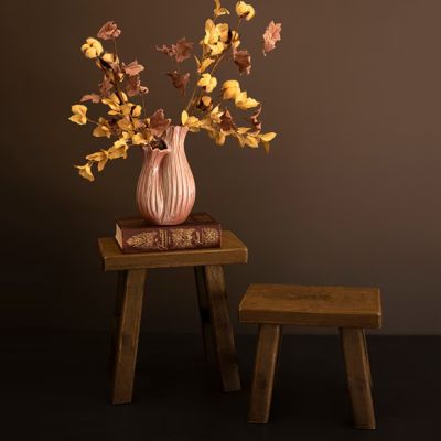 Rectangular Wood Stool Riser Set of 2