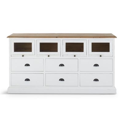 Recycled White Wood 4 Bin Sideboard