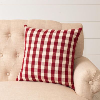 Red Gingham Accent Pillow