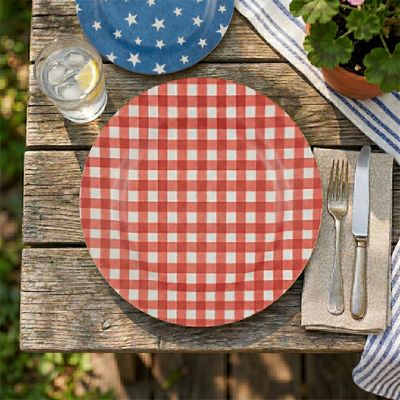 Red Gingham Charger Plate