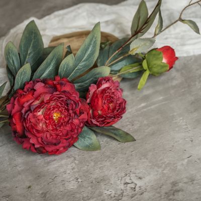 Red Peony Floral Spray