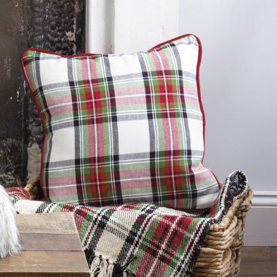 Red Tartan Plaid Accent Pillow