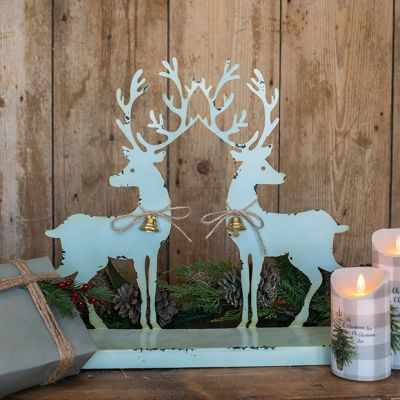 Reindeer Silhouette Pair On Stand