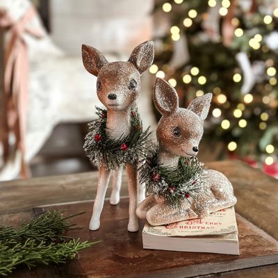 Retro Inspired Deer With Wreath