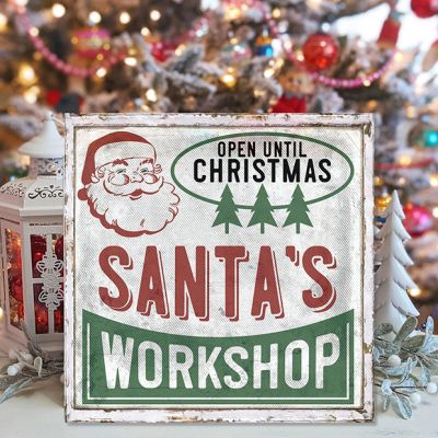 Retro Santas Workshop Wall Sign