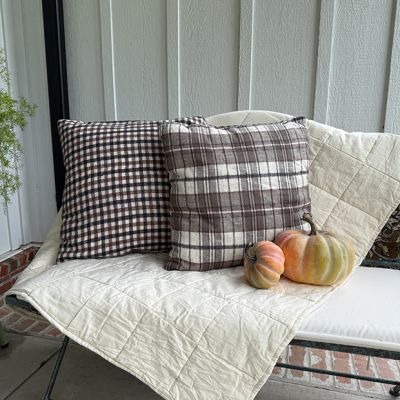 Reversible Farmhouse Plaid Accent Pillow