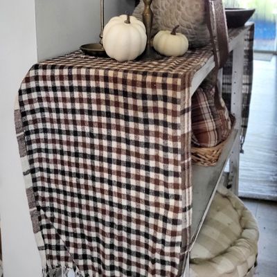 Reversible Farmhouse Plaid Table Runner
