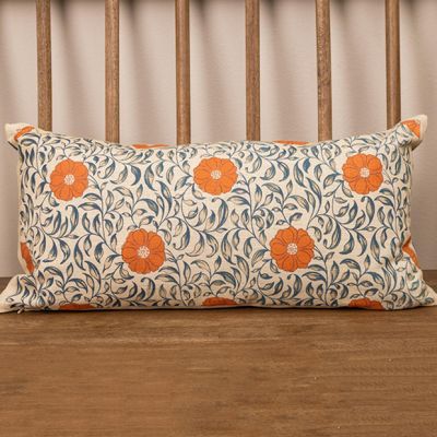 Reversible Floral Print Lumbar Pillow