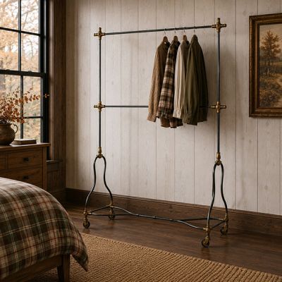 Rolling Victorian Clothes Rack