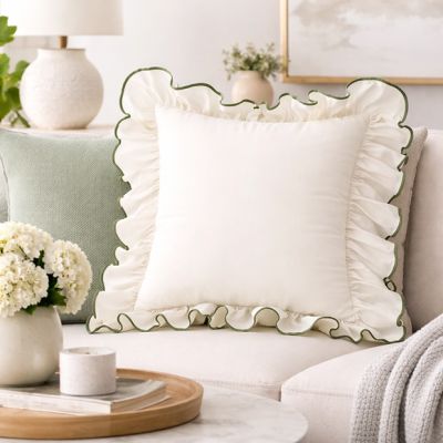 Romantic Cottage Ruffled Throw Pillow