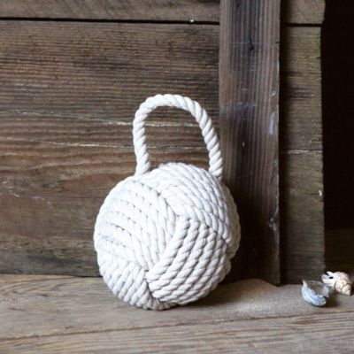 Rope Knot Door Stop Cream