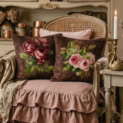 Rosewood Floral Accent Pillows Set of 2