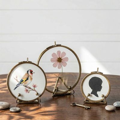 Round Botanist Display Frame With Stand Set of 3