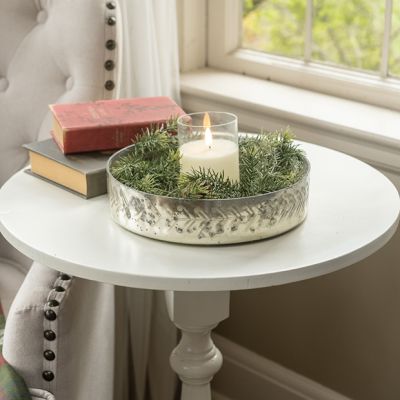 Round Burnished Glass Tray