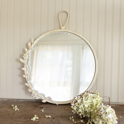 Round Cottage Floral Wall Mirror