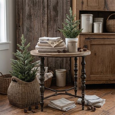 Round Farmhouse Accent Table